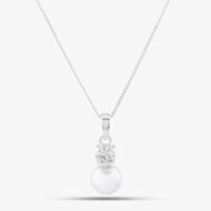 Sterling Silver Crystal Pearl Drop Pendant 8.63.3994