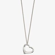 Sterling Silver Open Heart Necklace P353
