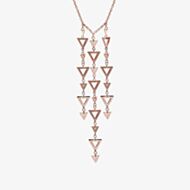 Chavin Rose Gold Vermeil Large Multi Row Triangle Drop Necklace TR016 