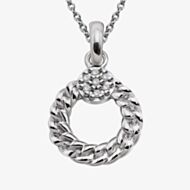 Unique Sterling Silver Braided Open Circle Pendant Necklace MK-1004