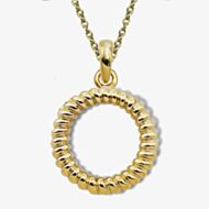 Unique Gold Plated Twisted Circle Pendant Necklace MK-998GO