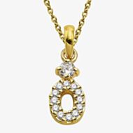 Unique Gold Plated Cubic Zirconia Oval Pendant Necklace MK-1006GO