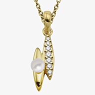 Unique Gold Plated Freshwater Pearl Drop Pendant Necklace MK-1012GO