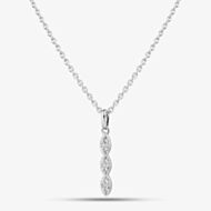 Fashionista Silver Sterling Silver Cubic Zirconia Triple Cluster Pendant MK-1081