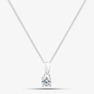 Fashionista Silver Silver 4mm Round Cut Cubic Zirconia Pendant PRD4 N2326 (BK)