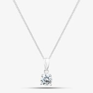 Fashionista Silver Silver 5mm Round Cut Cubic Zirconia Pendant PRD5 N2326 (BK)