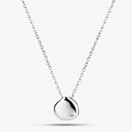 Fashionista Silver Sterling Silver Cubic Zirconia Engravable Disc Pendant AP18073Z/R