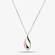 Fashionista Silver Sterling Silver Cubic Zirconia Twist Teardrop Pendant AP16444Z/RG