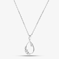 Fashionista Silver Sterling Silver Cubic Zirconia Cluster Teardrop Pendant AP15907Z/R