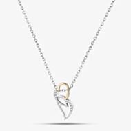 Fashionista Silver Sterling Silver Cubic Zirconia Two Tone Interlinked Pendant AP10821Z/RG