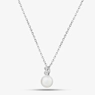 Fashionista Silver Sterling Silver Freshwater Pearl & Cubic Zirconia Pendant AP17998Z-WFM/R