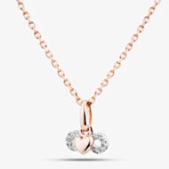 Fashionista Gold Rose Gold Tone Plated Sterling Silver Cubic Zirconia Charms Pendant AP8114Z/PR