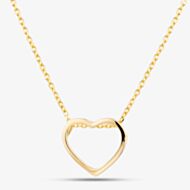 Yellow Gold Tone Plated Sterling Silver Open Heart Pendant AP16992/G