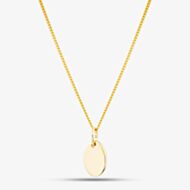 Yellow Gold Tone Plated Sterling Silver Engravable Oval Pendant 05S2AVP546107