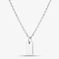 Fashionista Silver Sterling Silver Engravable Rectangle Pendant 05S2AVP545804
