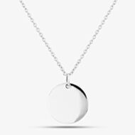 Engravables- Silver Medium Plain Disc Pendant P-25359