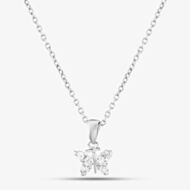Sterling Silver Pave Butterfly Pendant E446P 3A