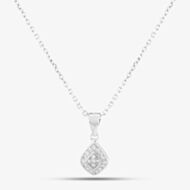 Silver Pavé Cushion Pendant E610666-P