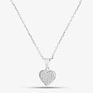 Silver Pavé Heart Pendant P611854