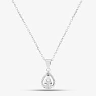 Silver Cubic Zirconia Teardrop Pendant P612484
