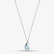 Silver Blue Topaz Necklace GK-P146T