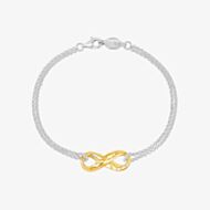 Dower & Hall Two Colour Entwined Infinity Chain Bracelet EWB22-S