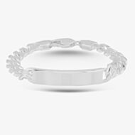 Sterling Silver 21.5cm Curb Chain ID Bracelet 8.29.0333
