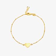 LUXE Silver Gold Plated Heart & Ball Bracelet 8.23.7882