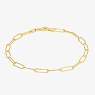 LUXE Silver Gold Plated Paperlink Chain Bracelet 8.26.0351