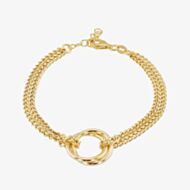 LUXE Silver Gold Plated Double Ring Bracelet 8.29.0031