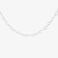 Silver Open Heart Link Chain 8.12.6074