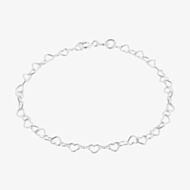 Silver Open Heart Link Bracelet 8.22.6071