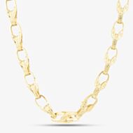 Silver Sterling Gold Tone 22 Inch Patterned Tulip Chain S1091Y-22