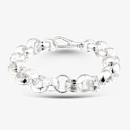 Sterling Silver Patterned Belcher Chain Bracelet S1072-09