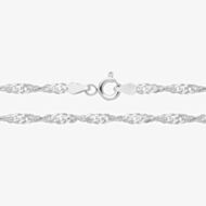 Silver Classic Sterling Silver 10 Inch Singapore Chain Anklet G1104/10