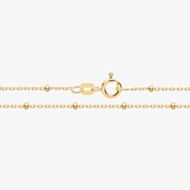 Silver Classic Yellow Gold Plated Beaded Rolo Chain Bracelet G1383Y/10