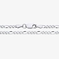 Fashionista Silver Sterling Silver 24 Inch Flat Figaro Chain S1049-24