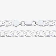 Fashionista Silver Sterling Silver 8 Inch Curb Chain Bracelet S1025-08