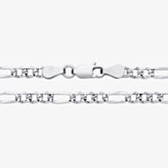 Fashionista Silver Sterling Silver 22 Inch Diamond Cut Figaro Chain S1057-22