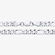 Fashionista Silver Sterling Silver 26 Inch Flat Figaro Chain S1050-26