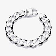 Fashionista Silver Sterling Silver 7.5 Inch Curb Chain Bracelet S5372