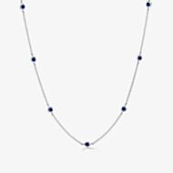 Dower & Hall Blue Sapphire Dewdrop Chain Necklace TWN11-S-BSAPP-16