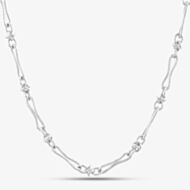 Silver Fancy Figaro Necklace V19-9345-SS18