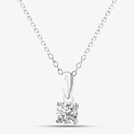 Silver Medium Brilliant Cut Cubic Zirconia Pendant Necklace ZQP00045