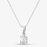 Silver Large Brilliant Cut Cubic Zirconia Pendant Necklace ZQP00044