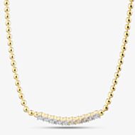 Fashionista Gold Gold Tone Plated Cubic Zirconia Bar Pendant MK-1070GO