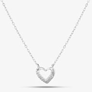 Fashionista Silver Silver Cubic Zirconia Heart Necklace 18739