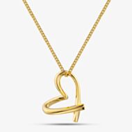 Yellow Gold Tone Plated Sterling Silver Twist Heart Pendant 016-34545/GP