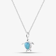 Fashionista Silver Sterling Silver Turquoise Turtle Pendant 016-35395/SP