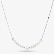 Fashionista Silver Sterling Silver Simulated Pearl Necklace 016-32715/SP